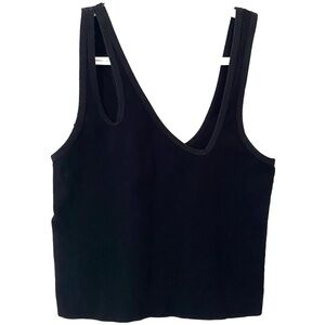 Colsie Black Crop Top Asymmetrical Size Large